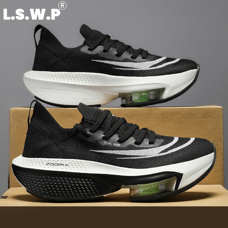 Carbon Plate Marathon Racing Shoes - รองเท้ากีฬาแบบลำลองสำหรับผู้ชาย, รองเท้าวิ่งแข่งแบบมีแผ่นคาร์บอน, รองเท้ากีฬาแบบถักน้ำหนักเบา ระบายอากาศได้ดี พร้อมระบบรองรับแรงกระแทกและแผ่นรองรับแรงกระแทกแบบเต็มความยาว, รองเท้าฝึกซ้อมมาราธอนสำหรับผู้ชายและผู้หญิง,