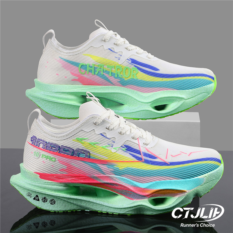 Carbon Plate Marathon Racing Shoes - รองเท้าวิ่งผู้ชายแผ่นคาร์บอน ระบายอากาศ น้ำหนักเบาพิเศษ ดูดซับแรงกระแทก สำหรับมาราธอน แข่งขัน