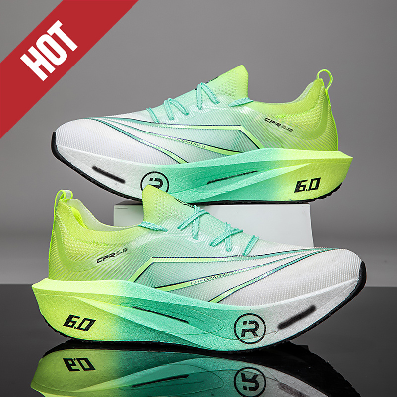 Breathable Mesh Athletic Shoes - รองเท้าวิ่งคาร์บอนบอร์ด แอร์คุชชั่น มาราธอน ผู้ชาย กีฬา ระบายอากาศได้