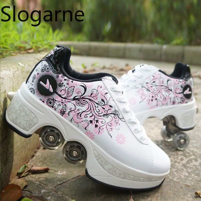 Women'S Shoes - รองเท้าสเก็ตแบบมีล้อ 4 ล้อ สำหรับผู้หญิงและผู้ชาย รองเท้ากีฬาลำลอง รองเท้าสเก็ตแบบอินไลน์ใหม่