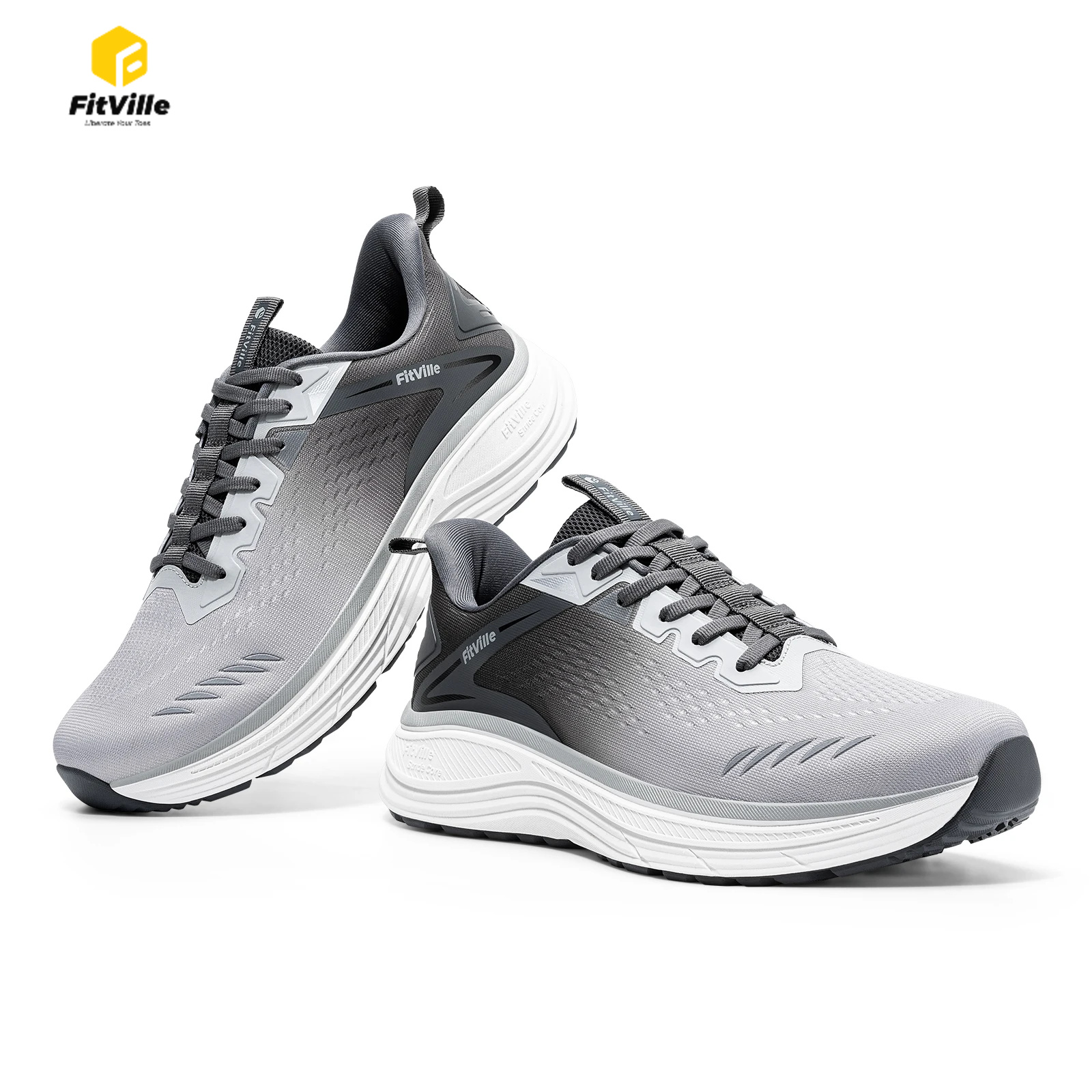 Breathable Mesh Athletic Shoes - ฟิตวิลล์ รองเท้าผ้าใบผู้ชายแบบกว้างพิเศษ รองรับแรงกระแทกสูงสุด ระบายอากาศได้ดี รองเท้าวิ่งออกกำลังกาย รองเท้ากีฬาครอสเทรนนิ่ง