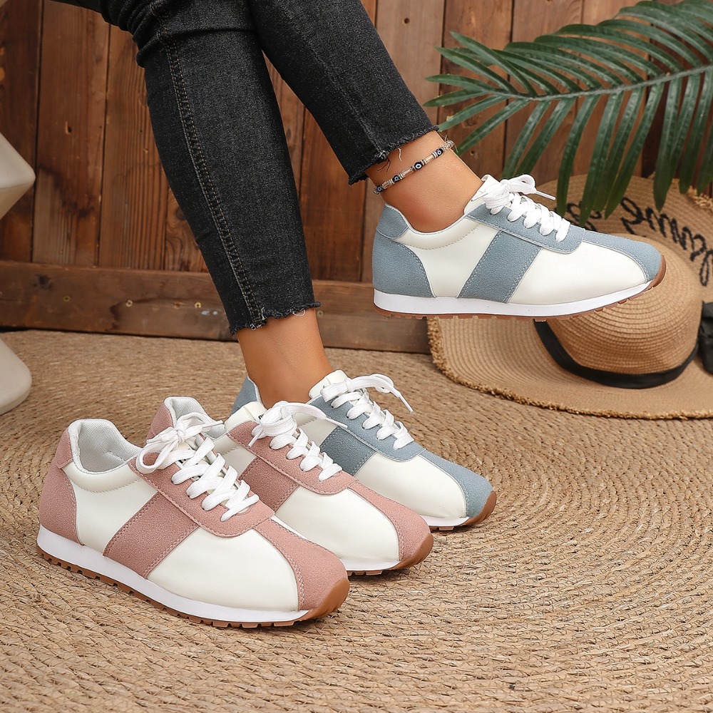 รองเท้าผ้าใบผู้หญิงแบบสีตัดต่อ - Sneakers บทวิจารณ์และราคา